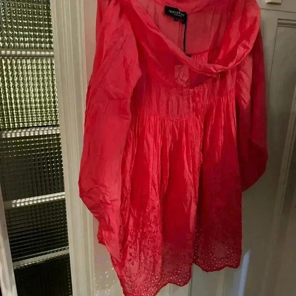 NWT Adele Fado Cotton Blouse Top Sz EU40 US L Eyelet Accents Cowl Neck ITALY - Picture 4 of 12